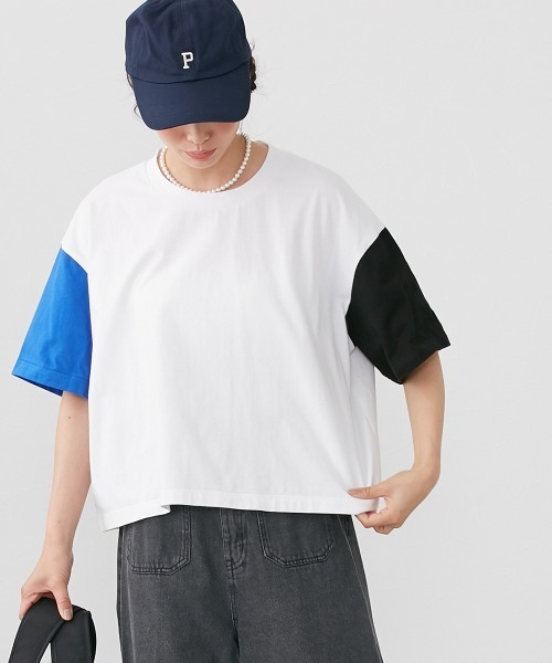Le temps riche(ルタンリッシュ)の「クレイジー配色半袖Tシャツ <Le temps riche>(Tシャツ/カットソー・レディース・ホワイト系その他/ブラック系その他・L/M)」の16枚目の写真