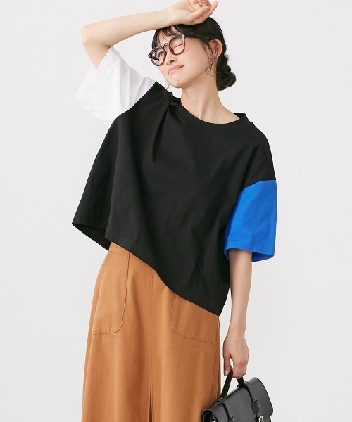 Le temps riche(ルタンリッシュ)の「クレイジー配色半袖Tシャツ <Le temps riche>(Tシャツ/カットソー・レディース・ホワイト系その他/ブラック系その他・L/M)」の14枚目の写真