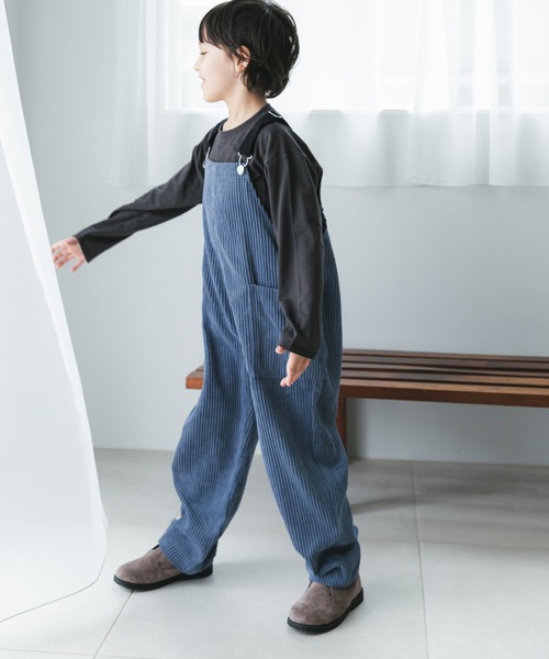 pairmanon（ペアマノン）の「【ママとおそろい】コーデュロイ サロペット（サロペット/オーバーオール・キッズ・ベージュ/ネイビー/ラベンダー/チャコールグレー/カーキ/ブラウン/アイボリー・100/110/120/130/140/150/90）」の6枚目の写真