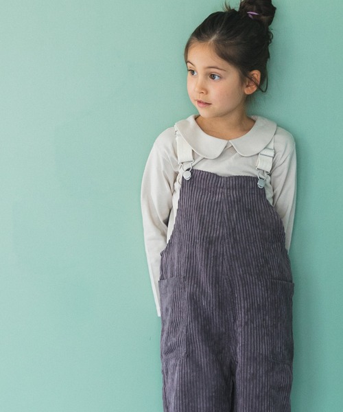 pairmanon（ペアマノン）の「【ママとおそろい】コーデュロイ サロペット（サロペット/オーバーオール・キッズ・ベージュ/ネイビー/ラベンダー/チャコールグレー/カーキ/ブラウン/アイボリー・100/110/120/130/140/150/90）」の3枚目の写真