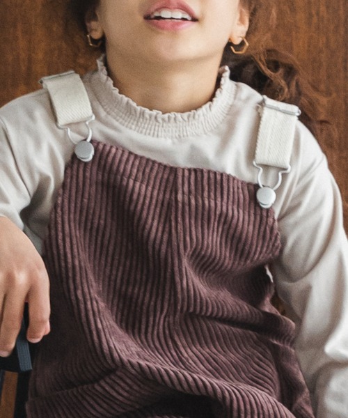 pairmanon（ペアマノン）の「【ママとおそろい】コーデュロイ サロペット（サロペット/オーバーオール・キッズ・ベージュ/ネイビー/ラベンダー/チャコールグレー/カーキ/ブラウン/アイボリー・100/110/120/130/140/150/90）」の9枚目の写真