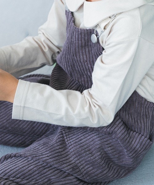 pairmanon（ペアマノン）の「【ママとおそろい】コーデュロイ サロペット（サロペット/オーバーオール・キッズ・ベージュ/ネイビー/ラベンダー/チャコールグレー/カーキ/ブラウン/アイボリー・100/110/120/130/140/150/90）」の20枚目の写真