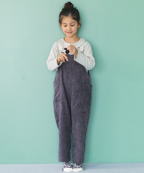 pairmanon（ペアマノン）の「【ママとおそろい】コーデュロイ サロペット（サロペット/オーバーオール・キッズ・ベージュ/ネイビー/ラベンダー/チャコールグレー/カーキ/ブラウン/アイボリー・100/110/120/130/140/150/90）」の21枚目の写真