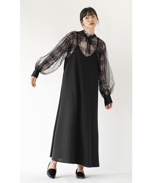 e-zakkamania stores（イーザッカマニアストアーズ）の「シアー パフスリーブボレロ（シャツ/ブラウス・レディース・ベージュ/ブラック/ダークグリーン/グレー/テラコッタ・M）」の10枚目の写真