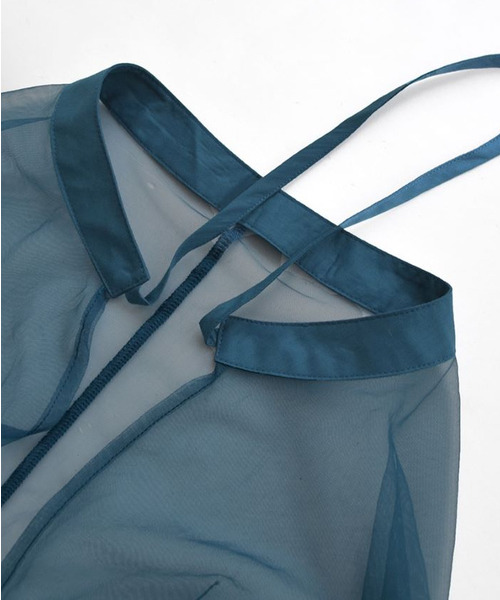 e-zakkamania stores（イーザッカマニアストアーズ）の「シアー パフスリーブボレロ（シャツ/ブラウス・レディース・ベージュ/ブラック/ダークグリーン/グレー/テラコッタ・M）」の17枚目の写真