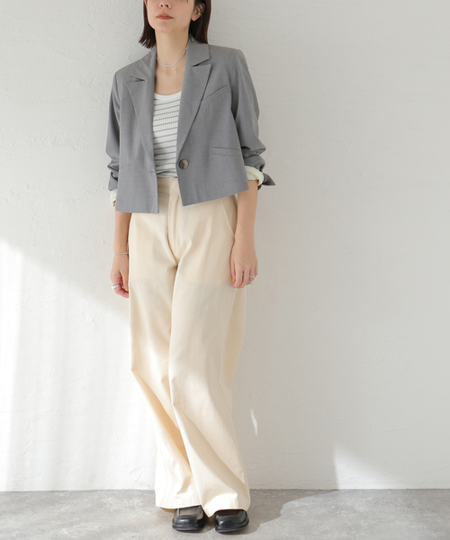 【関税込み】GANNI グレー Drapey テーラードジャケット セール】【GANNI / ガニー】Drapey Melange Short Blazer