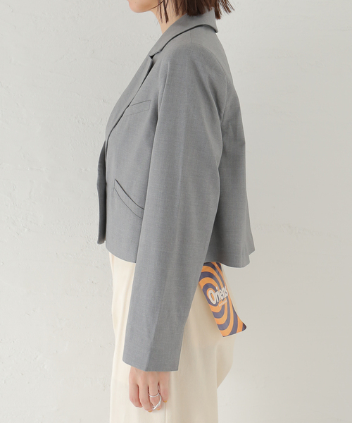 【関税込み】GANNI テーラードジャケット セール】【GANNI / ガニー】Drapey Melange Short Blazer