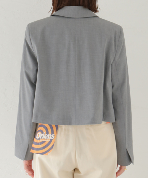 セール】【GANNI / ガニー】Drapey Melange Short Blazer