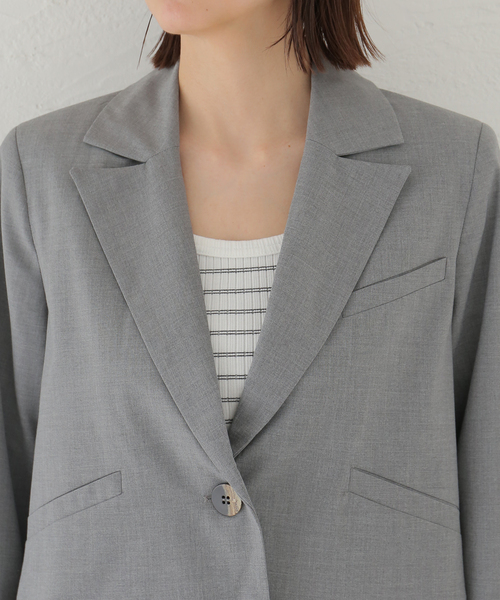 【関税込み】GANNI グレー Drapey テーラードジャケット セール】【GANNI / ガニー】Drapey Melange Short Blazer