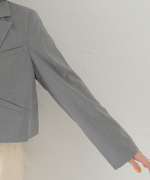 セール】【GANNI / ガニー】Drapey Melange Short Blazer