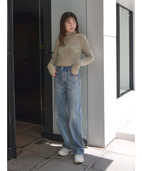 Ungrid(アングリッド)の「ハイネックシアーロングスリーブTee(Tシャツ/カットソー・レディース・オフホワイト/ヘザーグレー/ブルー/ピンク/ブラック・FREE)」の14枚目の写真