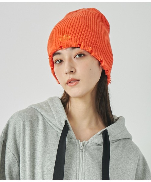 ANAP(アナップ)の「サークルロゴダメージビーニー(ニットキャップ/ビーニー・レディース・オフホワイト/ブラック/ダークグレー/オレンジ・FREE)」の22枚目の写真