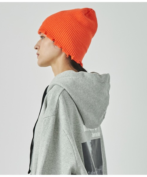 ANAP(アナップ)の「サークルロゴダメージビーニー(ニットキャップ/ビーニー・レディース・オフホワイト/ブラック/ダークグレー/オレンジ・FREE)」の20枚目の写真