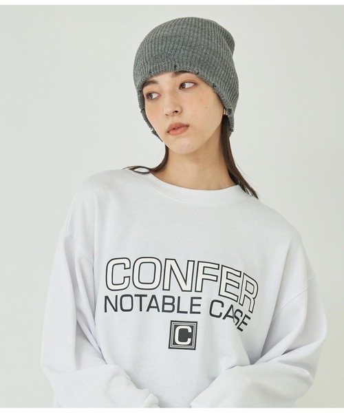 ANAP(アナップ)の「サークルロゴダメージビーニー(ニットキャップ/ビーニー・レディース・オフホワイト/ブラック/ダークグレー/オレンジ・FREE)」の19枚目の写真