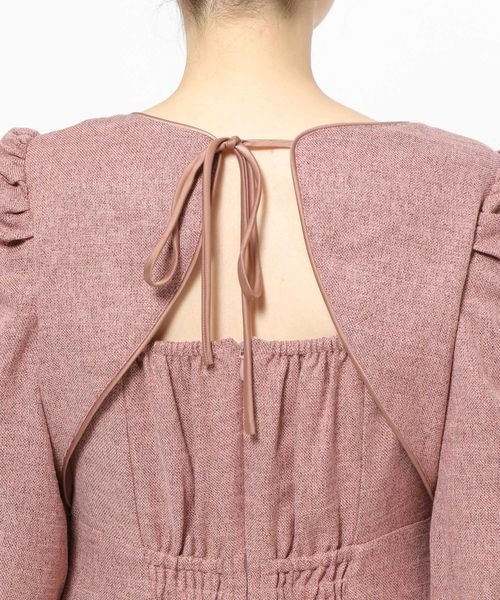 mysty woman（ミスティウーマン）の「ツイードエンパイアワンピ　982134（ワンピース・レディース・チャコールグレー/ブラウン/ピンク・FREE）」の15枚目の写真