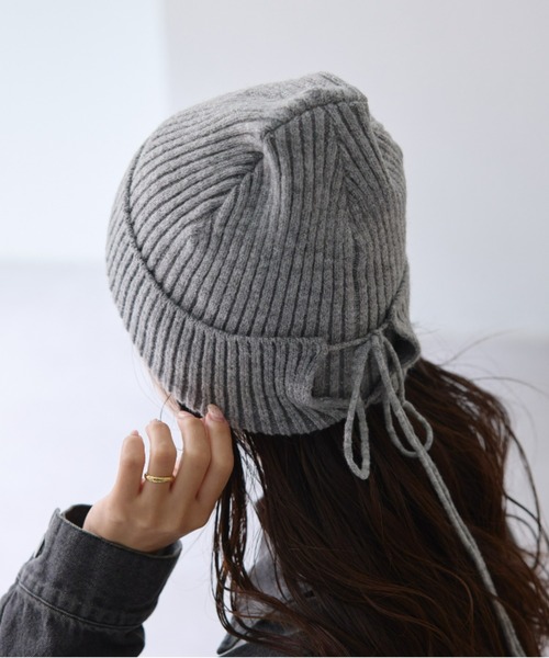 CIAOPANIC TYPY（チャオパニックティピー）の「リボンニットワッチ（ニットキャップ/ビーニー・レディース・ホワイト/ブラック/サックスブルー/グレー・ONE SIZE）」の3枚目の写真