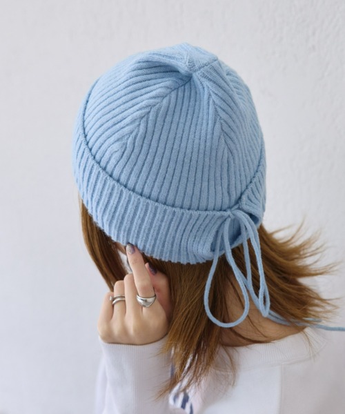 CIAOPANIC TYPY（チャオパニックティピー）の「リボンニットワッチ（ニットキャップ/ビーニー・レディース・ホワイト/ブラック/サックスブルー/グレー・ONE SIZE）」の4枚目の写真