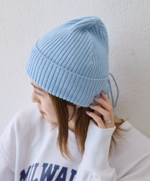 CIAOPANIC TYPY（チャオパニックティピー）の「リボンニットワッチ（ニットキャップ/ビーニー・レディース・ホワイト/ブラック/サックスブルー/グレー・ONE SIZE）」の6枚目の写真