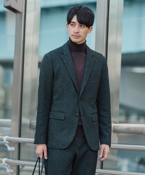 EDIFICE（エディフィス）の「コットン/ウール ジャージー 2ボタン ジャケット【セットアップ着用可】（テーラードジャケット・メンズ・ネイビー/ブラックミックス/ブラック系その他/ダークブルー・LARGE/SMALL/X-LARGE/MEDIUM）」の19枚目の写真