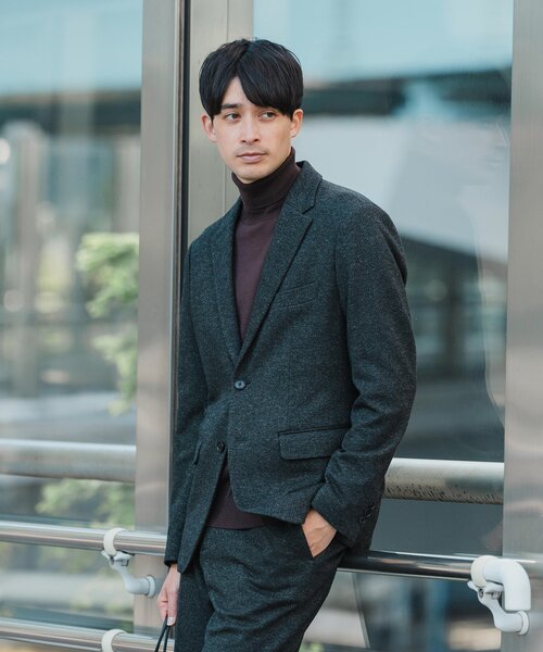 EDIFICE（エディフィス）の「コットン/ウール ジャージー 2ボタン ジャケット【セットアップ着用可】（テーラードジャケット・メンズ・ネイビー/ブラックミックス/ブラック系その他/ダークブルー・LARGE/SMALL/X-LARGE/MEDIUM）」の20枚目の写真