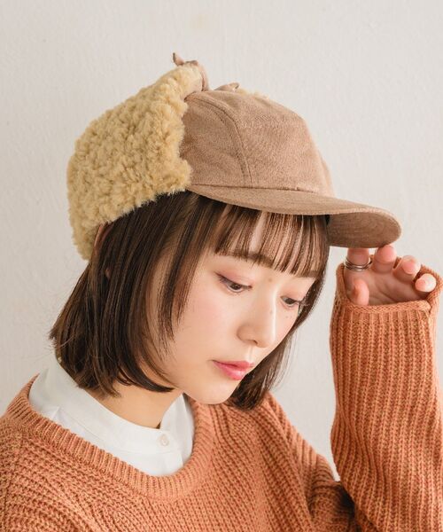 casita(RETRO GIRL)（カシータ）の「フライトキャップ（ハット・レディース・オフホワイト/ブラック/ライトブラウン・ONE SIZE）」の3枚目の写真