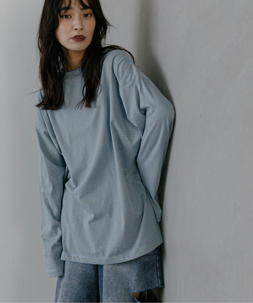 feepur(フェピュール)の「ボーダールーズロンTee(Tシャツ/カットソー・レディース・ネイビー/ブルー/パープル/ホワイト×ブラック/ホワイト×レッド・MEDIUM)」の1枚目の写真