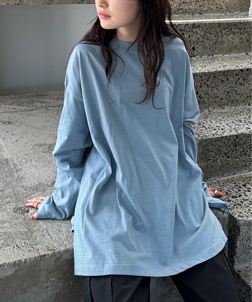 feepur(フェピュール)の「ボーダールーズロンTee(Tシャツ/カットソー・レディース・ネイビー/ブルー/パープル/ホワイト×ブラック/ホワイト×レッド・MEDIUM)」の16枚目の写真