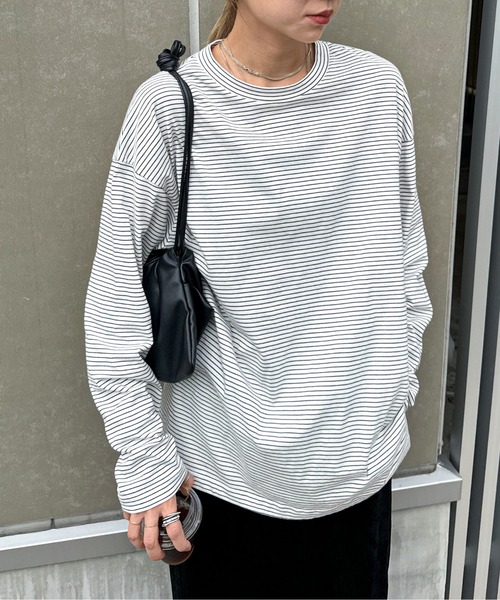 feepur(フェピュール)の「ボーダールーズロンTee(Tシャツ/カットソー・レディース・ネイビー/ブルー/パープル/ホワイト×ブラック/ホワイト×レッド・MEDIUM)」の13枚目の写真