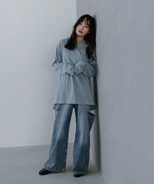 feepur(フェピュール)の「ボーダールーズロンTee(Tシャツ/カットソー・レディース・ネイビー/ブルー/パープル/ホワイト×ブラック/ホワイト×レッド・MEDIUM)」の17枚目の写真