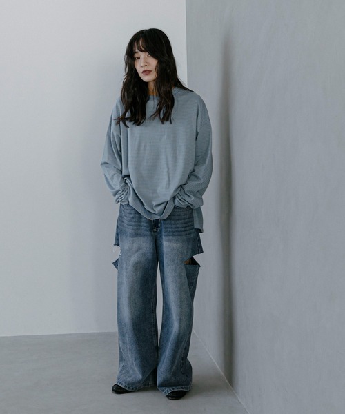feepur(フェピュール)の「ボーダールーズロンTee(Tシャツ/カットソー・レディース・ネイビー/ブルー/パープル/ホワイト×ブラック/ホワイト×レッド・MEDIUM)」の19枚目の写真