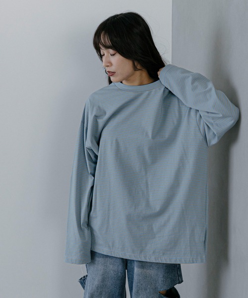 feepur(フェピュール)の「ボーダールーズロンTee(Tシャツ/カットソー・レディース・ネイビー/ブルー/パープル/ホワイト×ブラック/ホワイト×レッド・MEDIUM)」の21枚目の写真