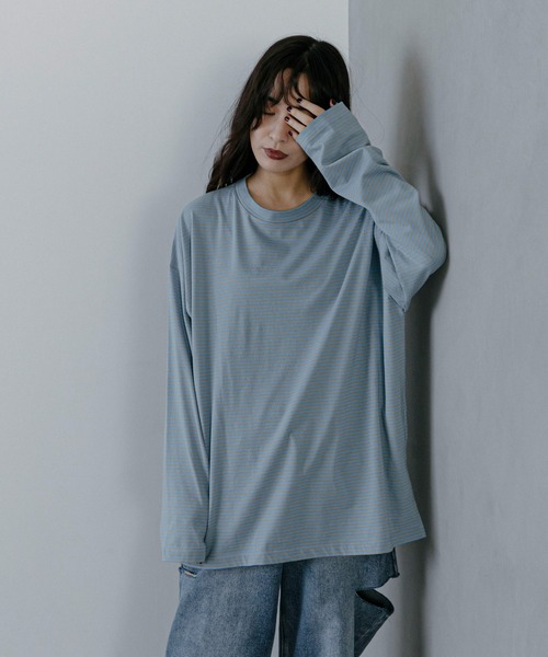 feepur(フェピュール)の「ボーダールーズロンTee(Tシャツ/カットソー・レディース・ネイビー/ブルー/パープル/ホワイト×ブラック/ホワイト×レッド・MEDIUM)」の22枚目の写真