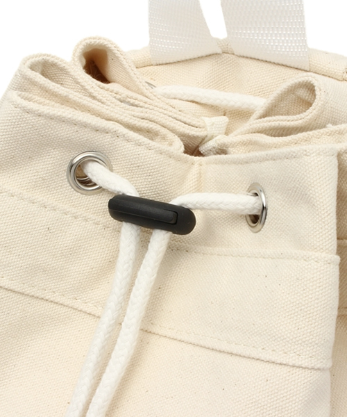 WEGO（ウィゴー）の「WEGO/キャンバスボンサック（バックパック/リュック・レディース・ブラック/ホワイト・FREE）」の10枚目の写真