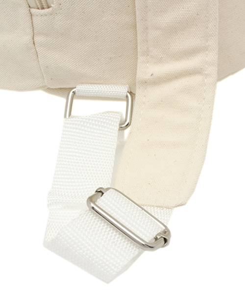 WEGO（ウィゴー）の「WEGO/キャンバスボンサック（バックパック/リュック・レディース・ブラック/ホワイト・FREE）」の4枚目の写真