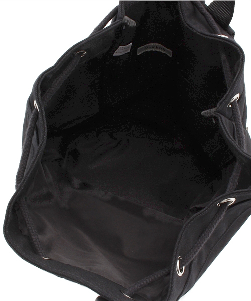 WEGO（ウィゴー）の「WEGO/キャンバスボンサック（バックパック/リュック・レディース・ブラック/ホワイト・FREE）」の3枚目の写真