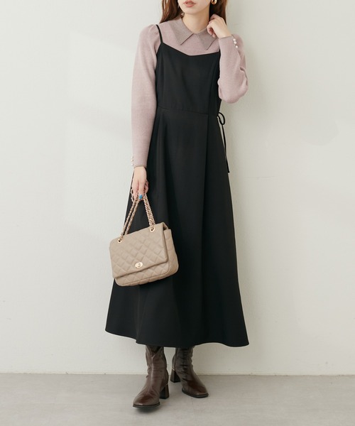 natural couture（ナチュラルクチュール）の「サイドドロストキャミワンピース（ワンピース・レディース・ライトベージュ/ブラック/その他1/モカ・FREE）」の10枚目の写真