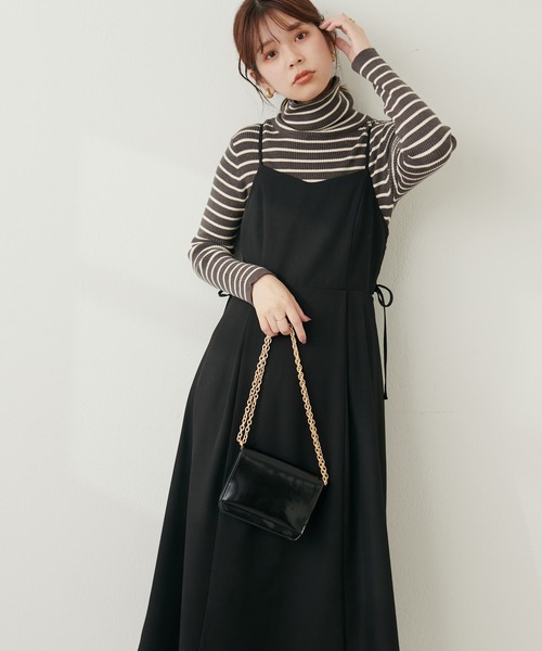natural couture（ナチュラルクチュール）の「サイドドロストキャミワンピース（ワンピース・レディース・ライトベージュ/ブラック/その他1/モカ・FREE）」の6枚目の写真