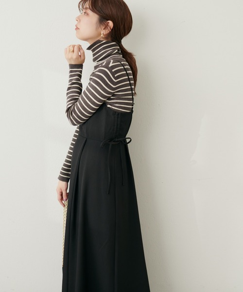 natural couture（ナチュラルクチュール）の「サイドドロストキャミワンピース（ワンピース・レディース・ライトベージュ/ブラック/その他1/モカ・FREE）」の7枚目の写真
