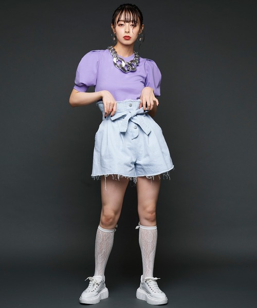 Narcissus(ナルシス)の「【WEBSTORE 限定商品】フレアデニムミニパンツ(デニムパンツ・レディース・ブラック/その他・FREE)」の5枚目の写真