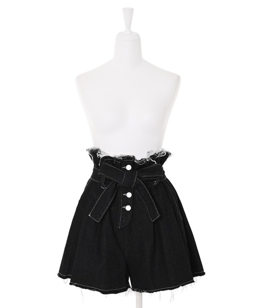 Narcissus(ナルシス)の「【WEBSTORE 限定商品】フレアデニムミニパンツ(デニムパンツ・レディース・ブラック/その他・FREE)」の7枚目の写真