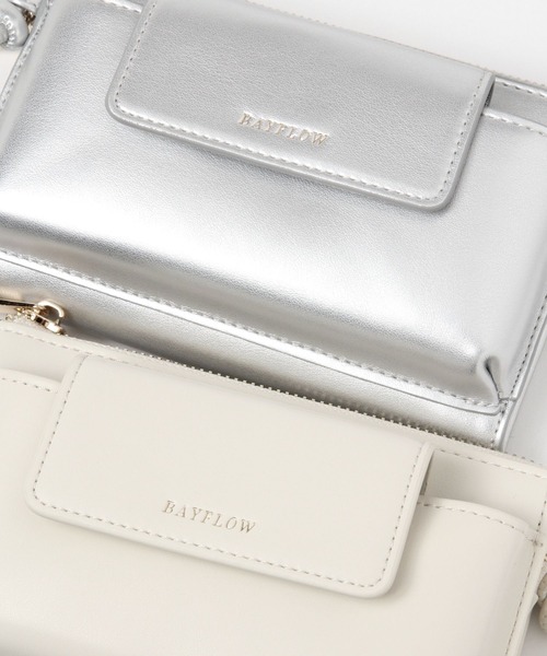 BAYFLOW（ベイフロー）の「フラップスマホショルダー（ショルダーバッグ・レディース・ライトグレー/ブラック/アイボリー・FREE）」の13枚目の写真