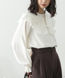 FREE'S MART | ヴィンテージサテンフリルカラーブラウス(シャツ/ブラウス)