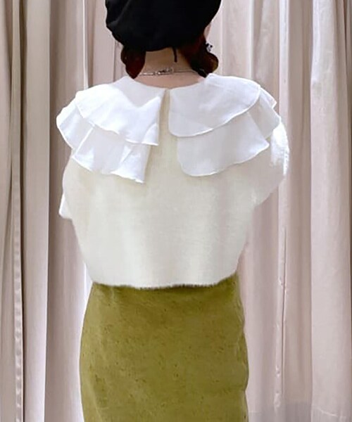 FREE'S MART（フリーズマート）の「ヴィンテージサテンフリルカラーブラウス（シャツ/ブラウス・レディース・ホワイト/ベージュ・FREE）」の19枚目の写真