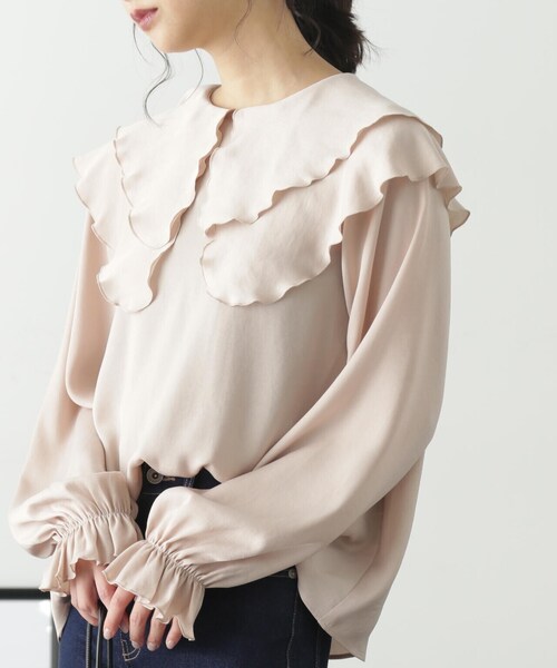 FREE'S MART（フリーズマート）の「ヴィンテージサテンフリルカラーブラウス（シャツ/ブラウス・レディース・ホワイト/ベージュ・FREE）」の21枚目の写真