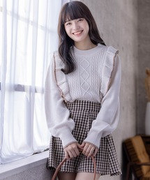 clear | 配色フリルデザインニットトップス≪2023AW新作≫(ニット/セーター)