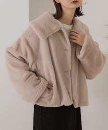 ふわふわソフトタッチ 衿付き エコファージャケット