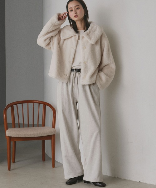 EFTYCHIA エフティシア ジャケット ad thie（アドティエ） ブルゾン アウター ふわふわソフトタッチ エコ