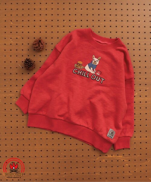 BREEZE(ブリーズ)の「【POPFIRE】モチーフトレーナー(スウェット・キッズ・キナリ/レインボー/レッド/サックスブルー・120/130/100/140/110/90/80)」の3枚目の写真