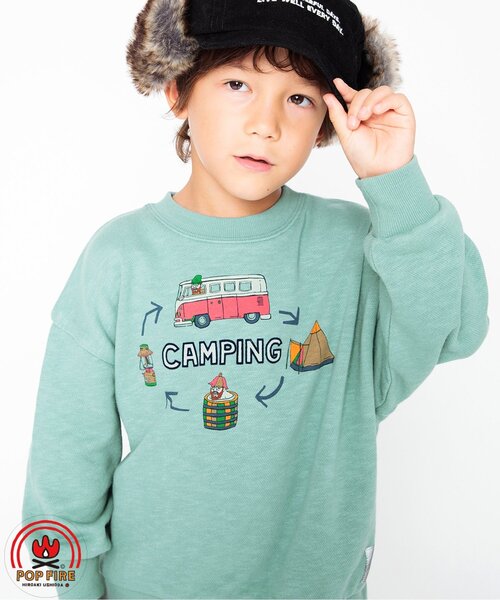 BREEZE(ブリーズ)の「【POPFIRE】モチーフトレーナー(スウェット・キッズ・キナリ/レインボー/レッド/サックスブルー・120/130/100/140/110/90/80)」の1枚目の写真