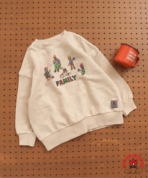 BREEZE(ブリーズ)の「【POPFIRE】モチーフトレーナー(スウェット・キッズ・キナリ/レインボー/レッド/サックスブルー・120/130/100/140/110/90/80)」の2枚目の写真